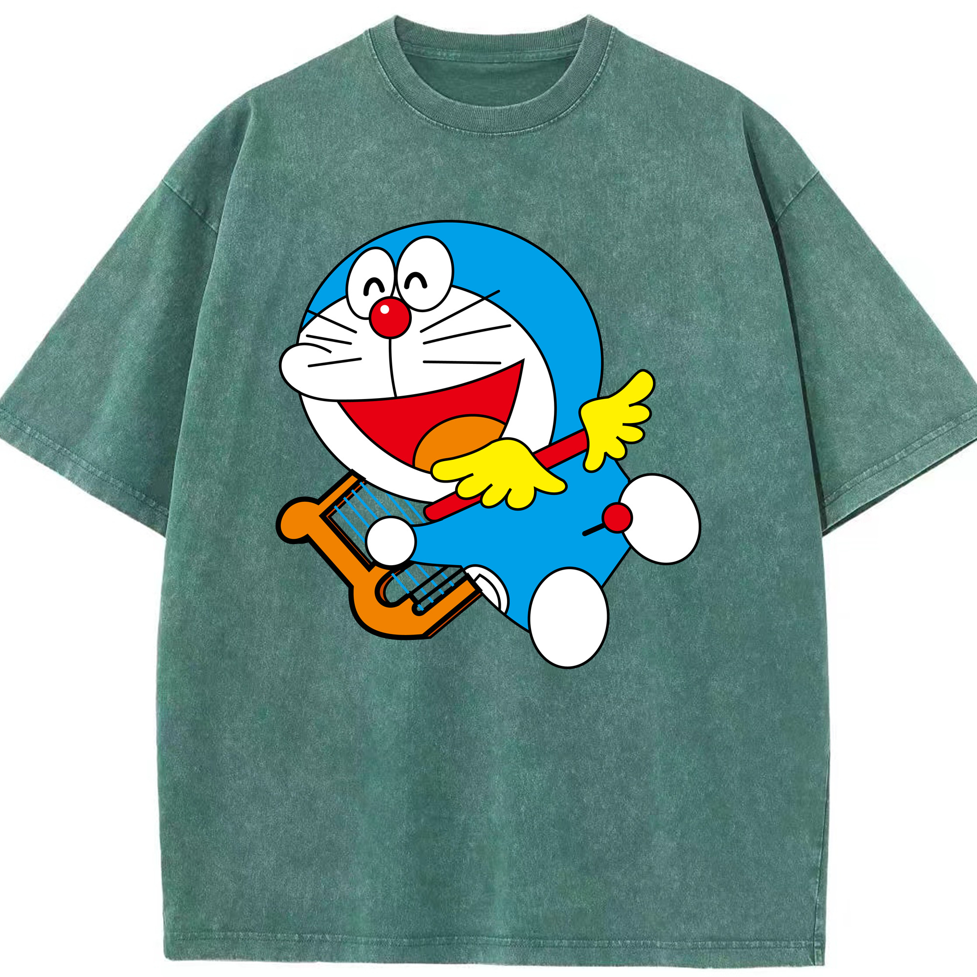 （画像用） ドラえもん Doraemon 綿100% ヴィンテージ風 半袖Tシャツ（フロントプリント）